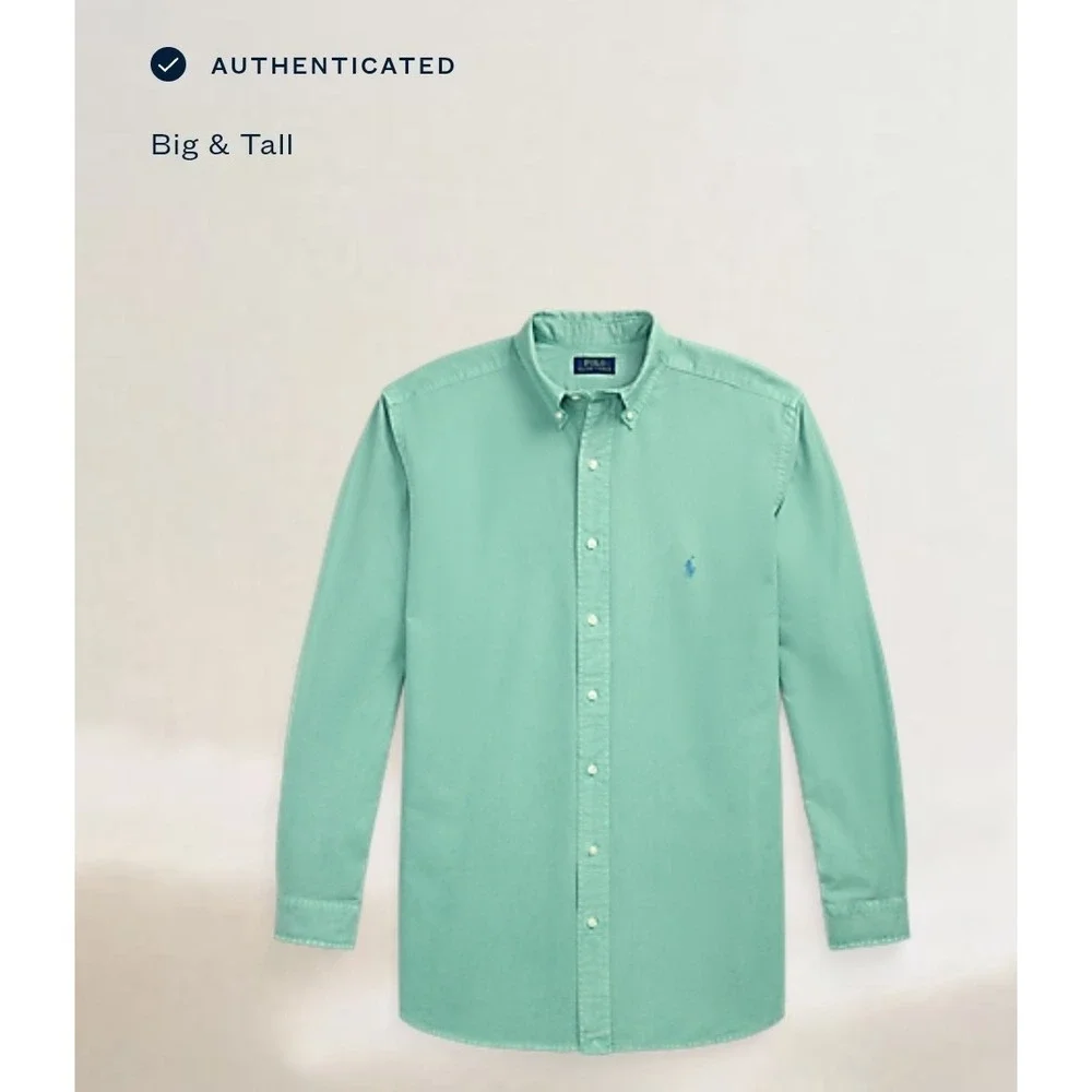 Polo Ralph Lauren Garment Dyed Green Oxford Button Down Shirt Men's Size 4XB NWT